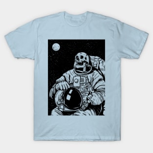 halloween skeleton astronaut creepy skull T-Shirt